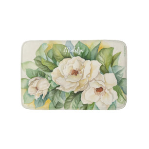 Vintage Magnolien personalisieren Flora und Fauna Badematte