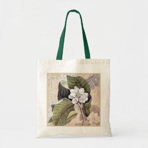 Vintage Magnolien und Moth Southern Damask Chic Tragetasche