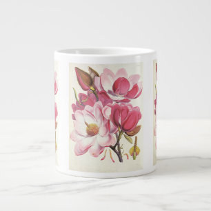 Vintage Magnolienbaumblüte, rosa Gartenblumen Jumbo-Tasse