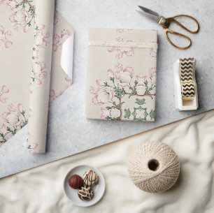 Vintage-Magnolienblüten-Ephemerie-Muster Geschenkpapier