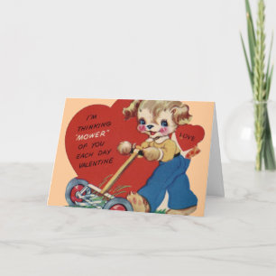 Vintage Mähervalentine-Karte Feiertagskarte