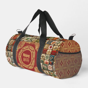 Vintage-Mahjong-Motive Duffle Bag
