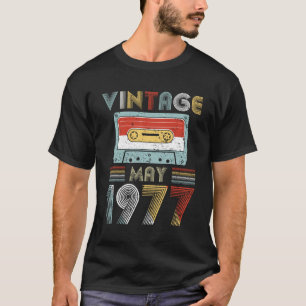 Vintage Mai 1977 Geburtstags-Kassette T-Shirt
