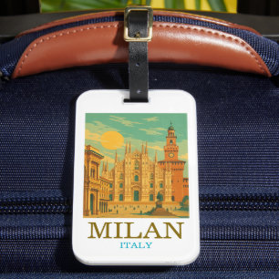 Vintage Mailand Italien Reise Retro Duomo Gepäckanhänger