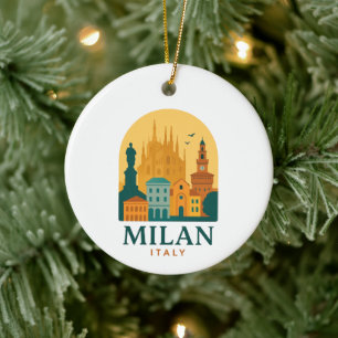 Vintage Mailand Italien Reise Retro Duomo Keramik Ornament
