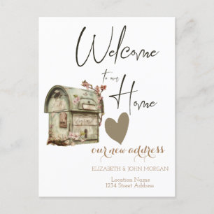 Vintage Mailbox, Neue Adresse hören Ankündigungspostkarte