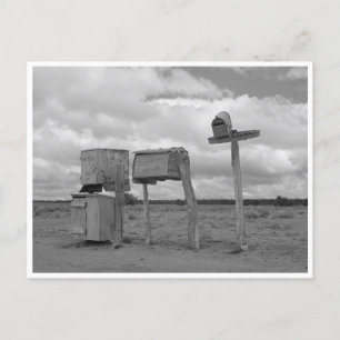 Vintage Mailboxen für den ländlichen Raum in New M Postkarte