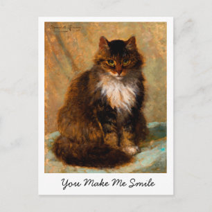 Vintage Maine Coon Katze Du bringst mich zum Läche Postkarte