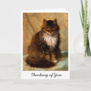 Vintage Maine Coon Katzen Kunst In Gedanken bei Di Karte