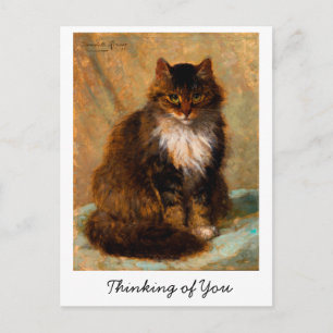 Vintage Maine Coon Katzenkunst In Gedanken bei Dir Postkarte