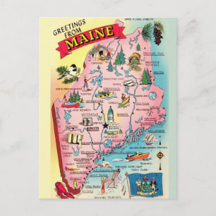 Vintage Maine Grußkarte Postkarte