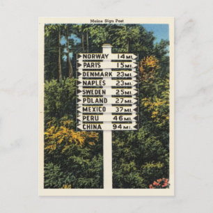 Vintage Maine Reiseposter Paris, China, Peru... Postkarte