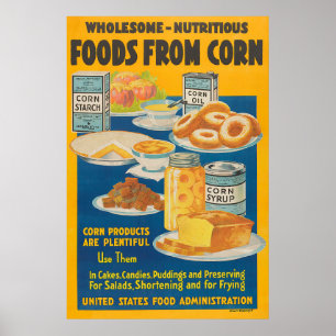 Vintage-Mais-Lebensmittel-Verwendungsplakat Poster