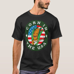 Vintage-Mais-Wortspiel Amerikanische Flagge Mais T-Shirt