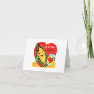 Vintage-Maiskolben-Valentinstag Karte
