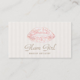 Vintage Makeup Artist Rosa Glitzer Livio Vacchini Visitenkarte