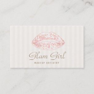 Vintage Makeup Artist Rosa Glitzer Livio Vacchini  Visitenkarte