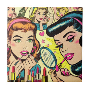 Vintage-Makeup-Girls-Comics Fliese