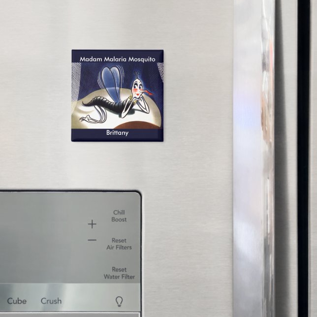 Vintage Malaria-Mücke Magnet (In Situ (Kühlschrank))