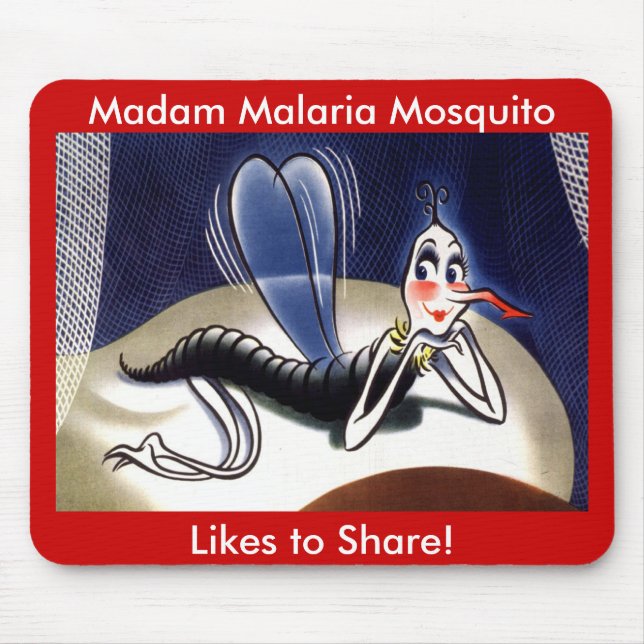 Vintage Malaria-Mücke Mousepad (Vorne)