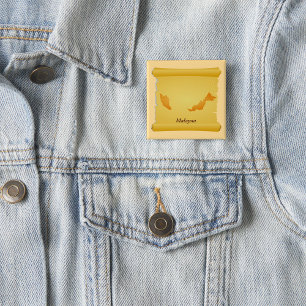 Vintage-Malaysia-Kartenrolle Old World Travel Button