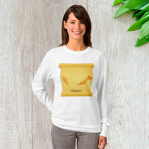 Vintage-Malaysia-Kartenrolle Old World Travel T-Shirt