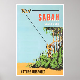 Vintage-Malaysia-Kunst Malaysischer Druck Retro-Re Poster