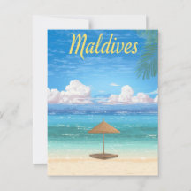 Vintage-Maldives-Tropischer-Strand-Sonnenschirm-Re