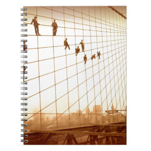 Vintage Maler Brooklyn Bridge Notizblock