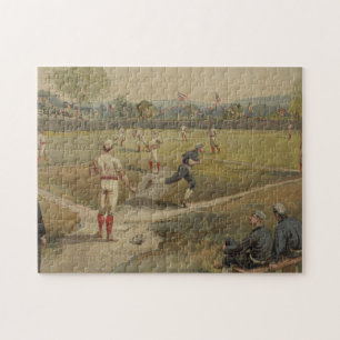 Vintage Malerei eines Baseballspiels (1887) Puzzle