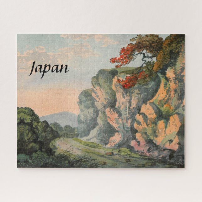 Vintage Malerei Japans Landschaft Puzzle (Horizontal)