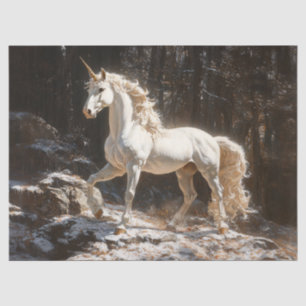 Vintage Malerei mit weißem Einhorn Seidenpapier