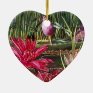 Vintage Malerei-Rosa-Blüten-Blumen Keramik Ornament