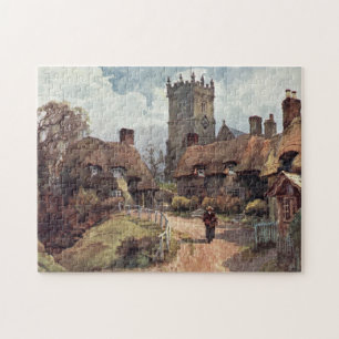 Vintage Malerei von Godshill, Isle of Wight Puzzle