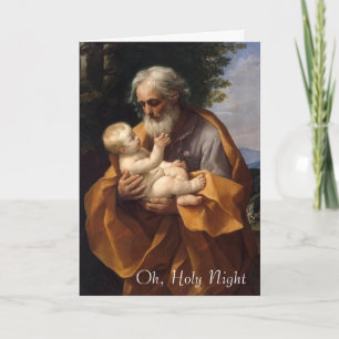 Vintage Malerei von Jesus, der von Joseph gehalten Feiertagskarte