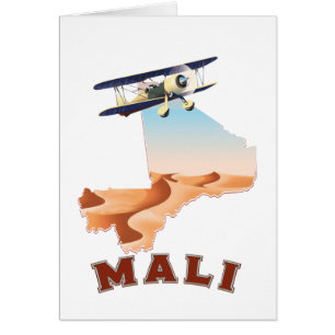 Vintage Mali Karte Reiseposter