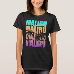 Vintage Malibu CA Kalifornien Farbige Palme Re T-Shirt