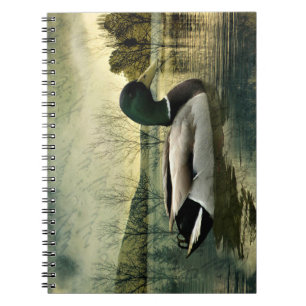 Vintage Mallard Duck Weathered Postcard Notizblock
