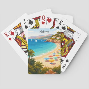 Vintage Mallorca Spanien Reise Strand Illustration Spielkarten