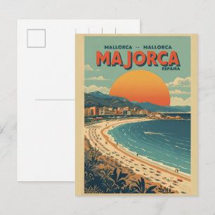 Vintage Mallorquin Strand Spanien Reise Souvenirs Feiertagspostkarte