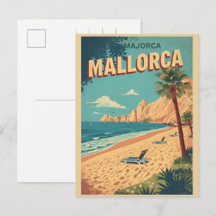 Vintage Mallorquin Strand Spanien Reise Souvenirs Feiertagspostkarte