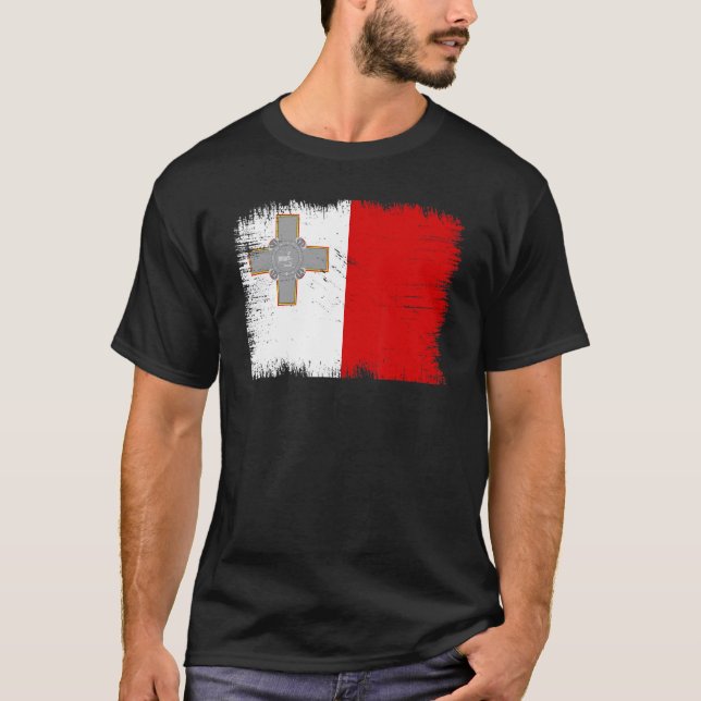 Vintage Malta Flag Maltese Independence Day T-Shirt (Vorderseite)