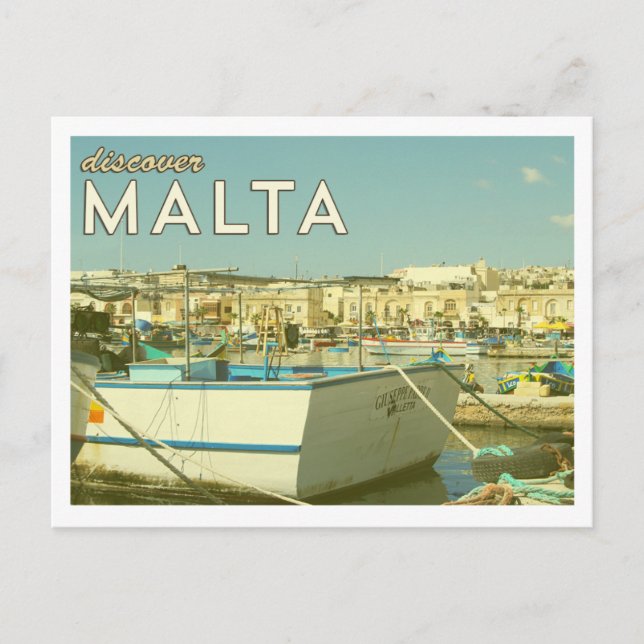 Vintage Malta Postkarte (Vorderseite)