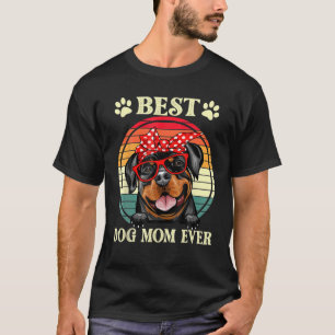 Vintage Mama Bester Hund Ever Funny Rottweiler Mam T-Shirt