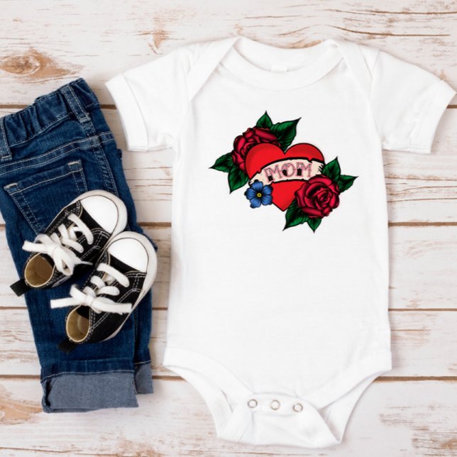 Vintage Mama Tattoo Baby Bodysuit Strampler (Von Creator hochgeladen)