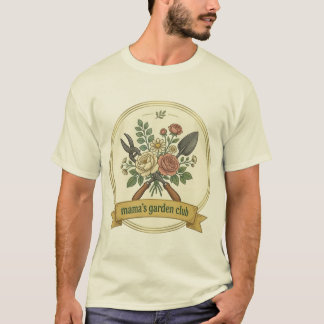 Vintage Mama's Gartenclub-Abzeichen-Design T-Shirt