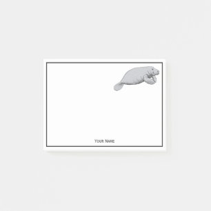 Vintage-Manatee-Zeichnung Post-it Klebezettel