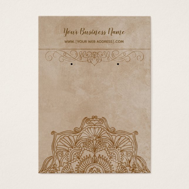 Vintage Mandala Earring-Display-Karten (Vorderseite)