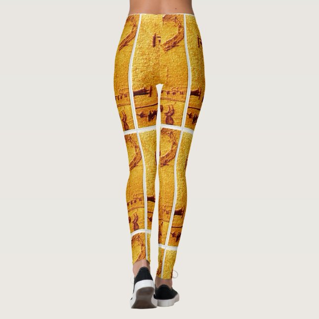 "Vintage Mandan Turtle Art" Leggings (Rückseite)