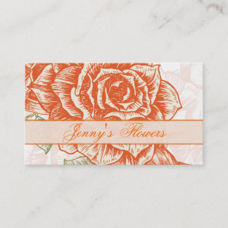 Vintage Mandarine Orange Rose Visitenkarte